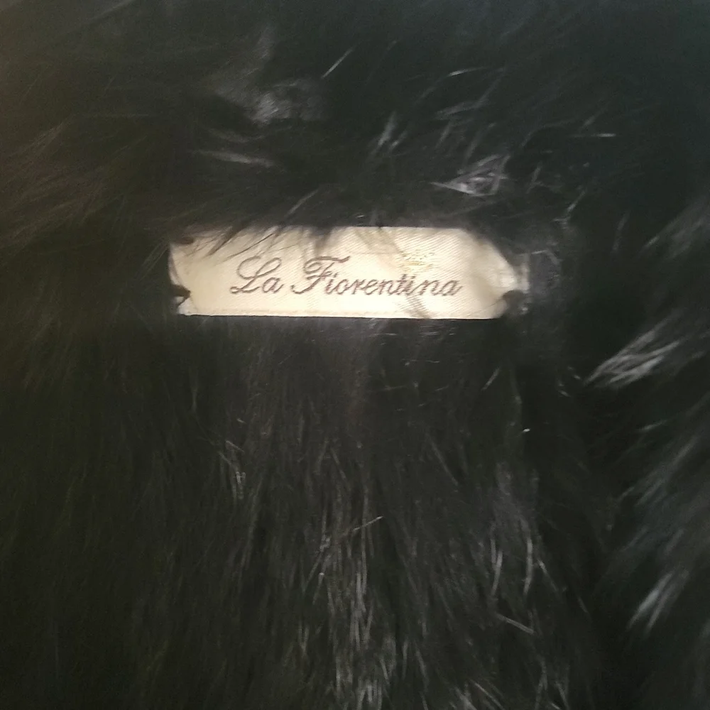 La Fiorentina Black and Burgundy Teddy Jacket - Picture 2 of 3